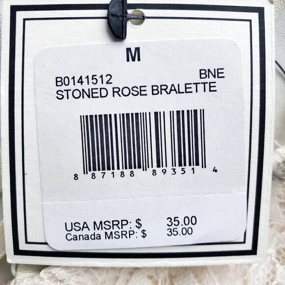 NWT VOLCOM Strappy Lace Bralette Stone Row Collection Stoned Rose (Off White) M - Picture 15 of 16